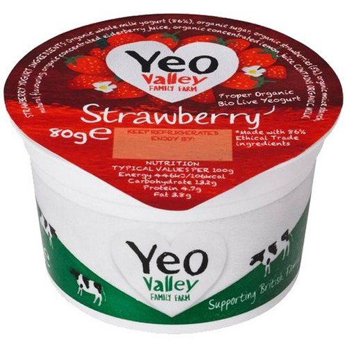 Yeo Valley Small Fruited Yoghurts Strawberry - 12x80g