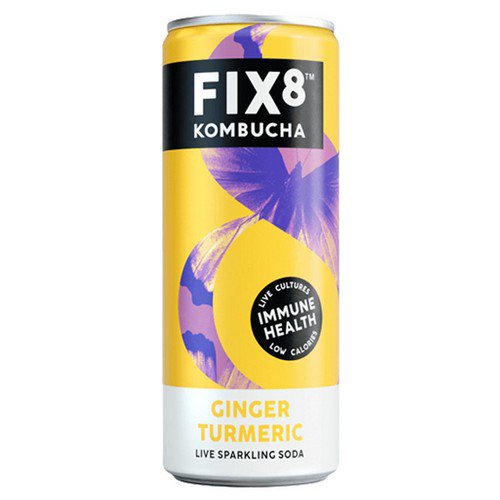 Fix8 Kombucha  Can  Ginger Turmeric - 12x250ml Cold Drinks JA8773