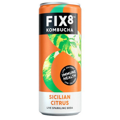 Fix8 Kombucha  Can  Sicilian Citrus - 12x250ml Cold Drinks JA8774