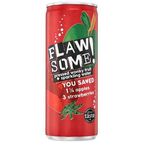 Flawsome Can  Apple & Strawberry  Lightly Sparkling Juice - 24x250ml