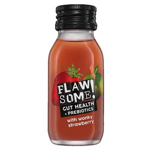 Flawsome Shot  Gut Health Prebiotic & Strawberry  12x60ml Glass