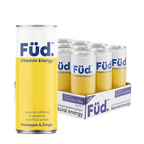 Fud Vitamin Energy  Can  Pineapple & Ginger - 12x250ml Cold Drinks JA8802