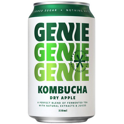 Genie Can  Kombucha  Dry Apple - 12x330ml Cold Drinks JA8804