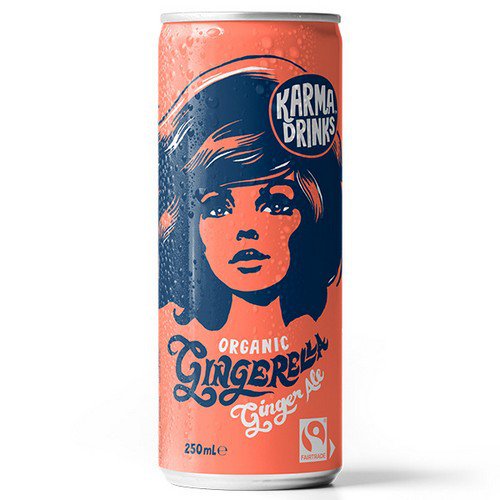 Karma Drinks  Cans  Gingerella Ginger Ale - 24x250ml Cold Drinks JA8871