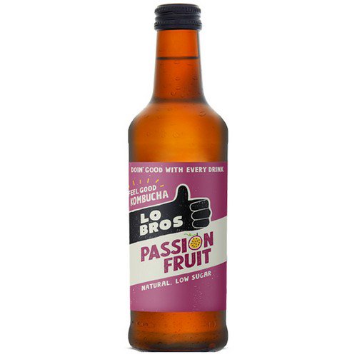 Lo Bros Kombucha Glass Low Sugar Passionfruit - 12x330ml