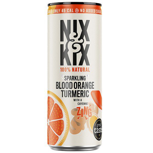 Nix&Kix Can  Blood Orange & Turmeric  24x250ml Cold Drinks JA8898