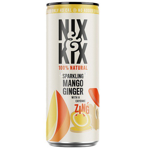 Nix&Kix Can  Mango & Ginger  24x250ml Cold Drinks JA8900