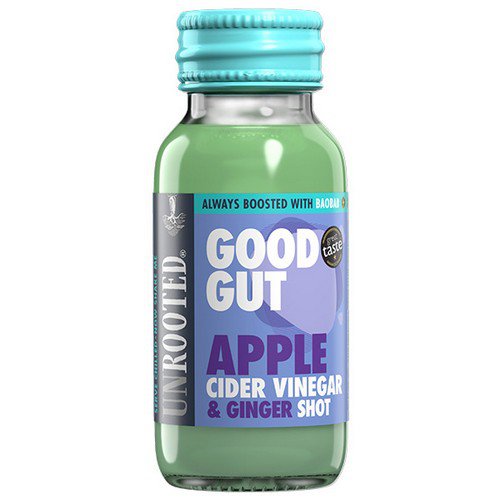 Unrooted Shot  Good Gut  Apple Cider Vinegar & Ginger - 12x60ml Glass Cold Drinks JA8932