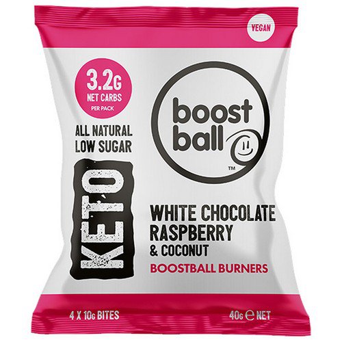 Boostball  White Choc Raspberry & Coconut Keto 12x40g