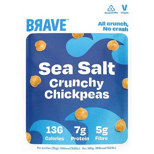 Brave Roasted Chickpeas  Sea Salt  12x35g Food & Groceries JA8996