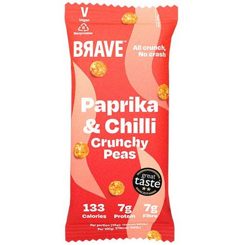 Brave Roasted Peas  Paprika & Chilli  12x35g Food & Groceries JA8999