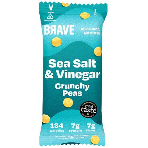 Brave Roasted Peas  Salt & Vinegar  12x35g Food & Groceries JA9000