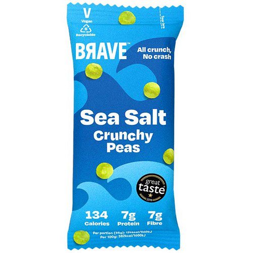 Brave Roasted Peas  Sea Salt  12x35g