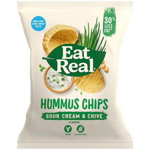 Eat Real  Hummus Chips  Sour Cream & Chive - 12x45g Food & Groceries JA9194