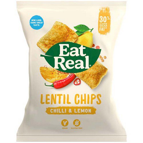 Eat Real  Lentil Chips  Chilli & Lemon - 12x40g Food & Groceries JA9196