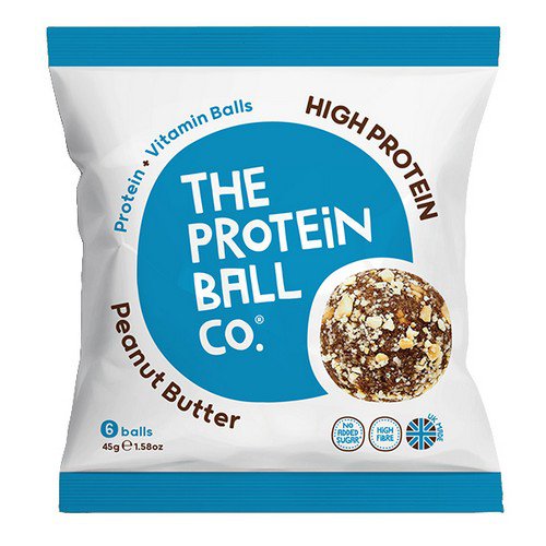 The Protein Ball Co  High Protein  Peanut Butter - Bags - 10x45g
