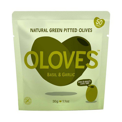 Oloves  Basil & Garlic  10x30g Pouch Food & Groceries JA9313