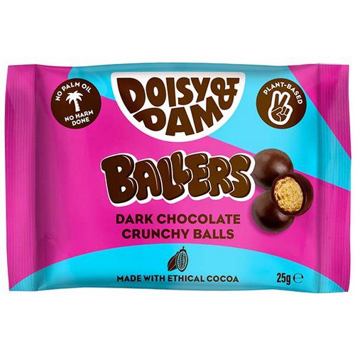 Doisy & Dam  Dark Chocolate Ballers  18x25g Food & Confectionery JA9448