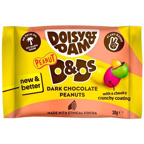 Doisy & Dam  Dark Chocolate PEANUT D&D's  18x30g Food & Confectionery JA9450