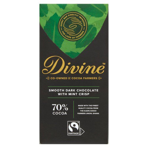 F/T Divine  70% Dark Choc with Mint Crisp  30x35g Food & Confectionery JA9452