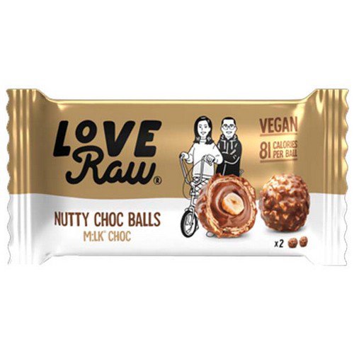 Love Raw  Nutty Choc Balls  M:lk Choc - 9x28g