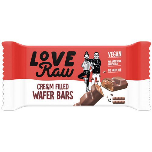 Love Raw  Vegan Cream Wafer Bars  M:lk Choc - 12x43g