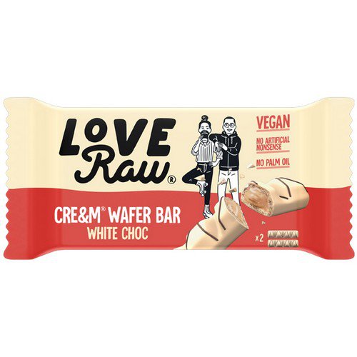 Love Raw  Vegan Cream Wafer Bars  White Choc - 12x45g
