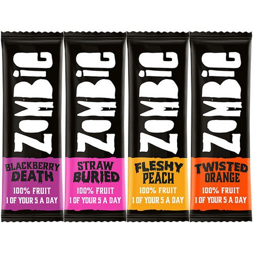 Zombie - Fruit Leatherz - 4 Flavours Strawberry Blackberry Peach and Orange - 24x25g
