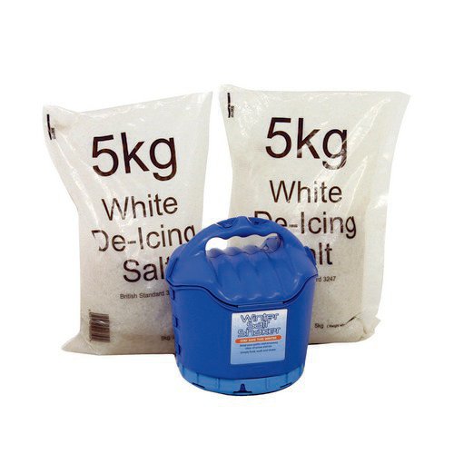 Handheld Salt Shaker and 2xBags of White Salt 5kg 389106 De-Icing Equipment JA9797
