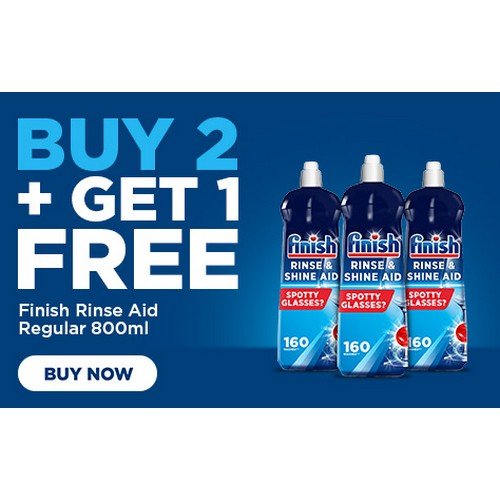 Finish Rinse Aid Regular 800ml 3245778 FOC D/Washer Cleaner