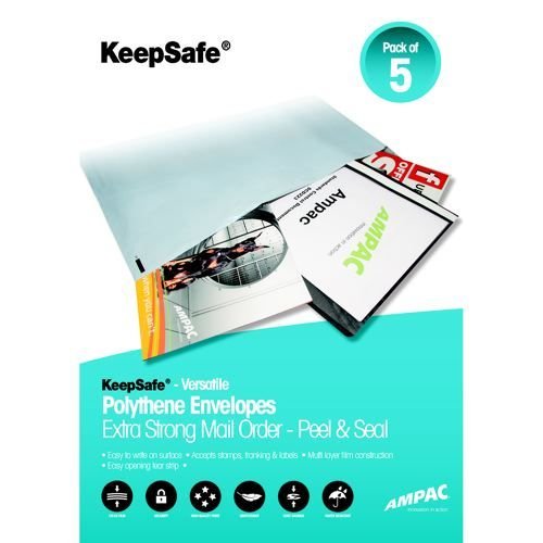 Keepsafe LightWeight Envelope Clear No Print C5 W162xH230mm Peel & Seal Pack 100