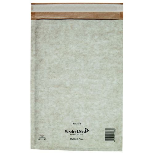 Mail Lite Plus Oyster Postal Bags F/3 220x330mm Internal Pack 50 Padded Bags JF9012