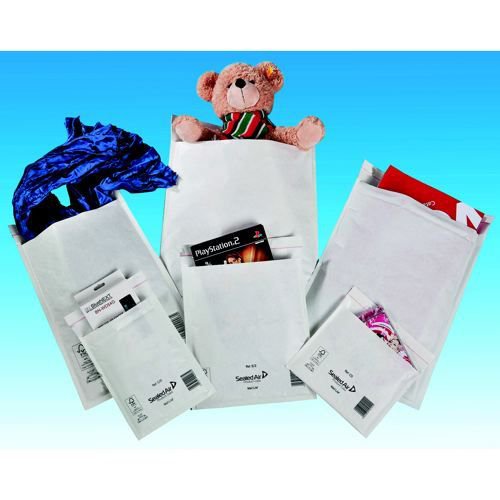 Mail Lite Lightweight Postal Bags 110x160mm A000 White Pack 100 Padded Bags JF9022