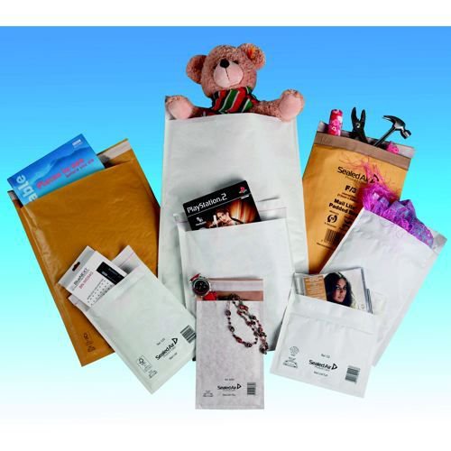 Mail Lite Gold Lightweight Postal Bag B/00 120x210mm Internal Pack 100 Padded Bags JF9023