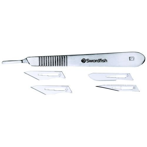 Metal Scalpel Handle Nickel Plated No.3 with 4 Blades