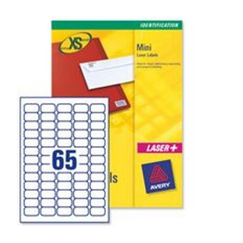 Avery Inkjet Labels 38.1x21.2mm 65 Per Page White 6500 Labels  Pack 100