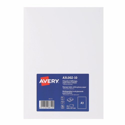 Avery A3 labels Premium Paper Quality 
