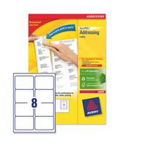 Avery Laser Labels 99.1 x 67.7mm 8 Per Sheet White 800 Labels FSC Pack 100