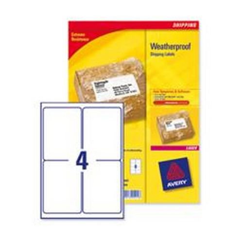 Avery Weatherproof Shipping Labels 99.1 x 139 mm 25 Sheets/100 Labels Pack 25