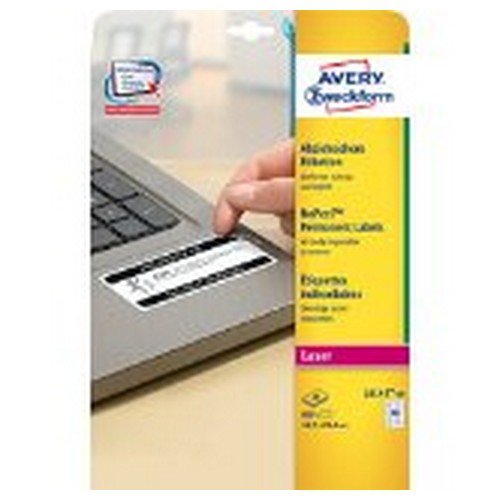 Avery Nopeel Labels Tamper-Proof Durable 40 Per Sheet 45.7X25.4Mm White 800 Labels