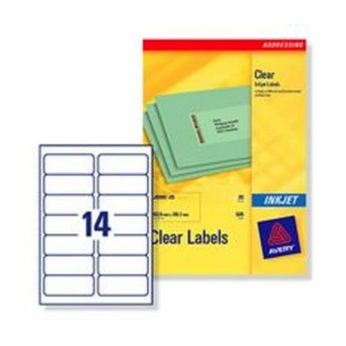 Avery Clear Addressing Labels 14 per Sheet 99.1x38.1mm 350 Labels
