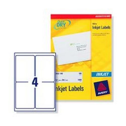 Avery Inkjet Parcel Labels 4up White Pack 100