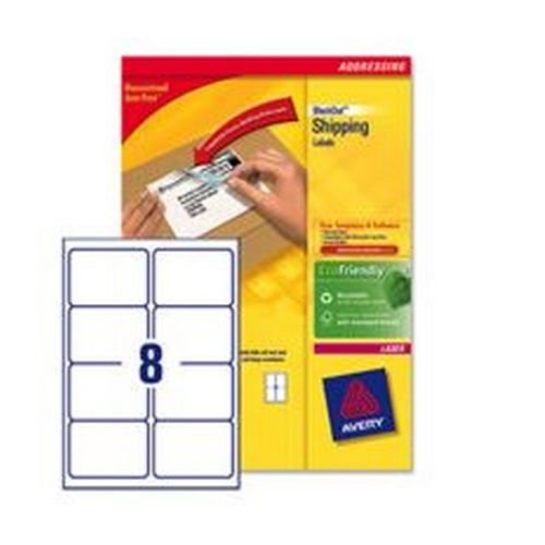 Avery Laser Labels 99.1x67.7mm 8 Per Sheet White 4000 Labels FSC Pack 500