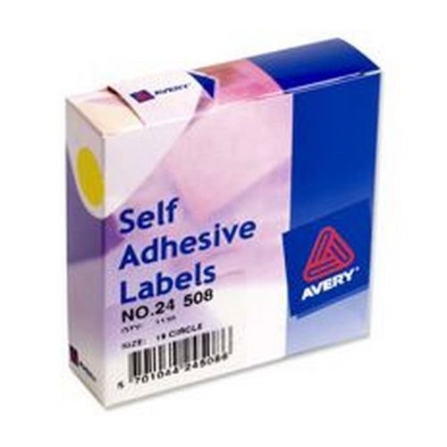 Avery Coloured Labels In Dispensers Yellow 1120 Labels Size 19mm Diameter