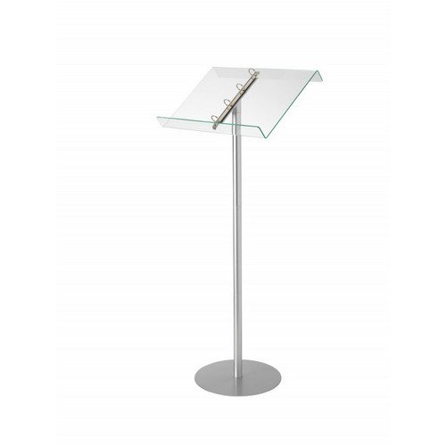DeflectoÂ® Lectern / Browser Floor Stand Clear Silver Frame