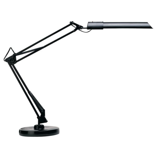 Unilux Swingo LED Desk Lamp Adjst Arm 8W Max Height 650mm Base Diameter of 200mm Black Desk Lamps LI3037