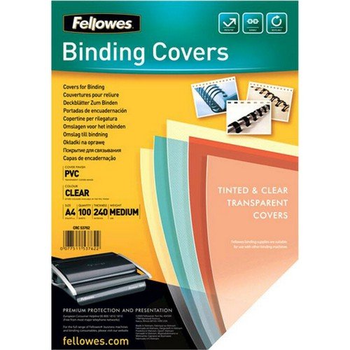 Fellowes Transparent Plastic Covers 240micron Box 100