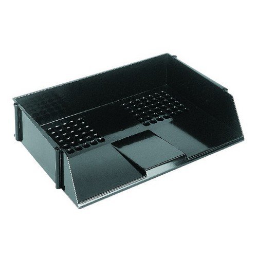 Basic Letter Tray Wide Entry High-impact Polystyrene Stackable Black