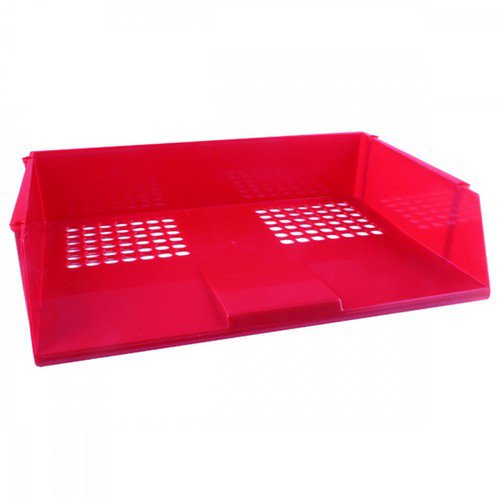 Basic Letter Tray Wide Entry High-impact Polystyrene Stackable Red