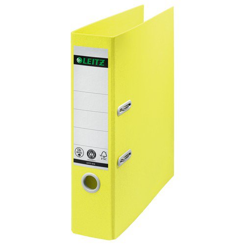 Leitz 180 Recycle Lever Arch File; CO2 neutral yellow